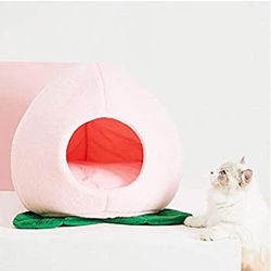 Cat Bed Pink Peach Shape Winter Warm Dog beds for Dogs Top Dogs beds nest House for Cats Thumbnail