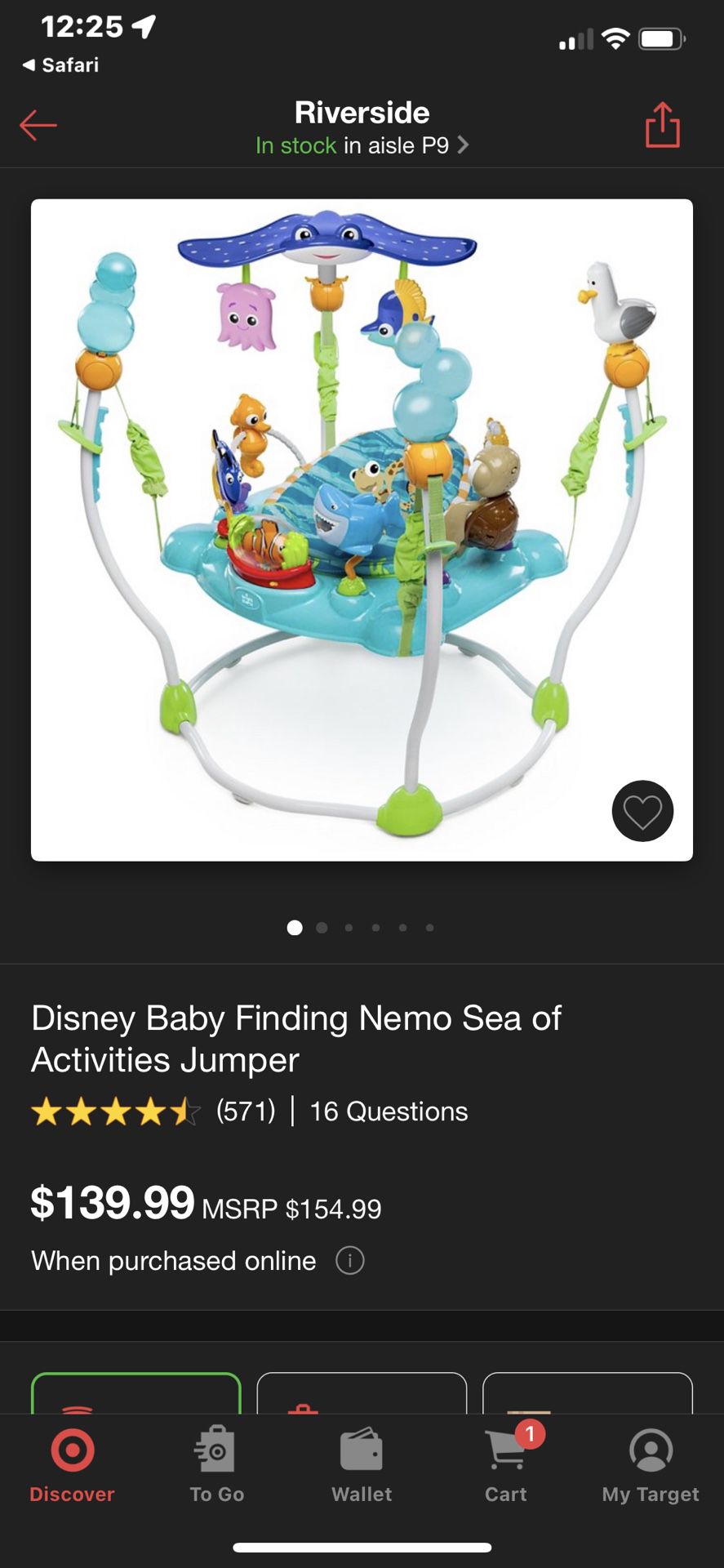 $29 Disney Baby Finding Nemo Sea of Activities Jumper 