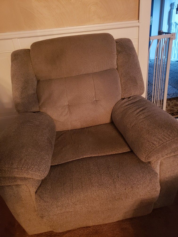 Sofa, Loveseat,and chair all three pieces are recliners.