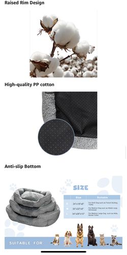 SeaTop Calming Pet Beds for Small Medium Large Sizes Dogs NAD Cats, Comfy Self Warming Pet Beds with Removable Washable Covers  Details:  Size: Large  Thumbnail