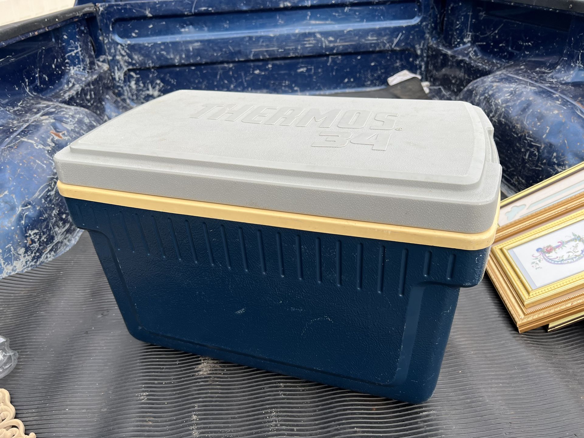 Vintage Thermos Blue 34 Quart Cooler Ice Chest