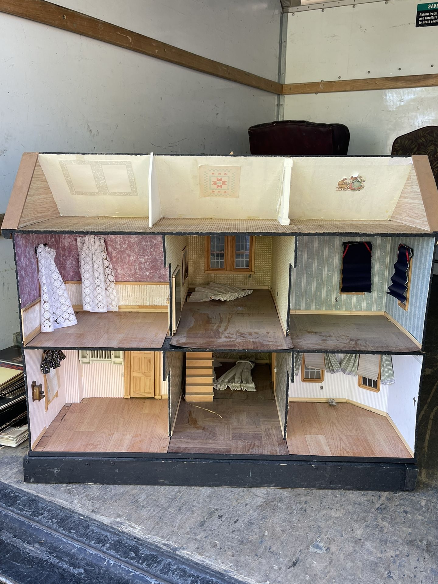 Vintage wooden dollhouse