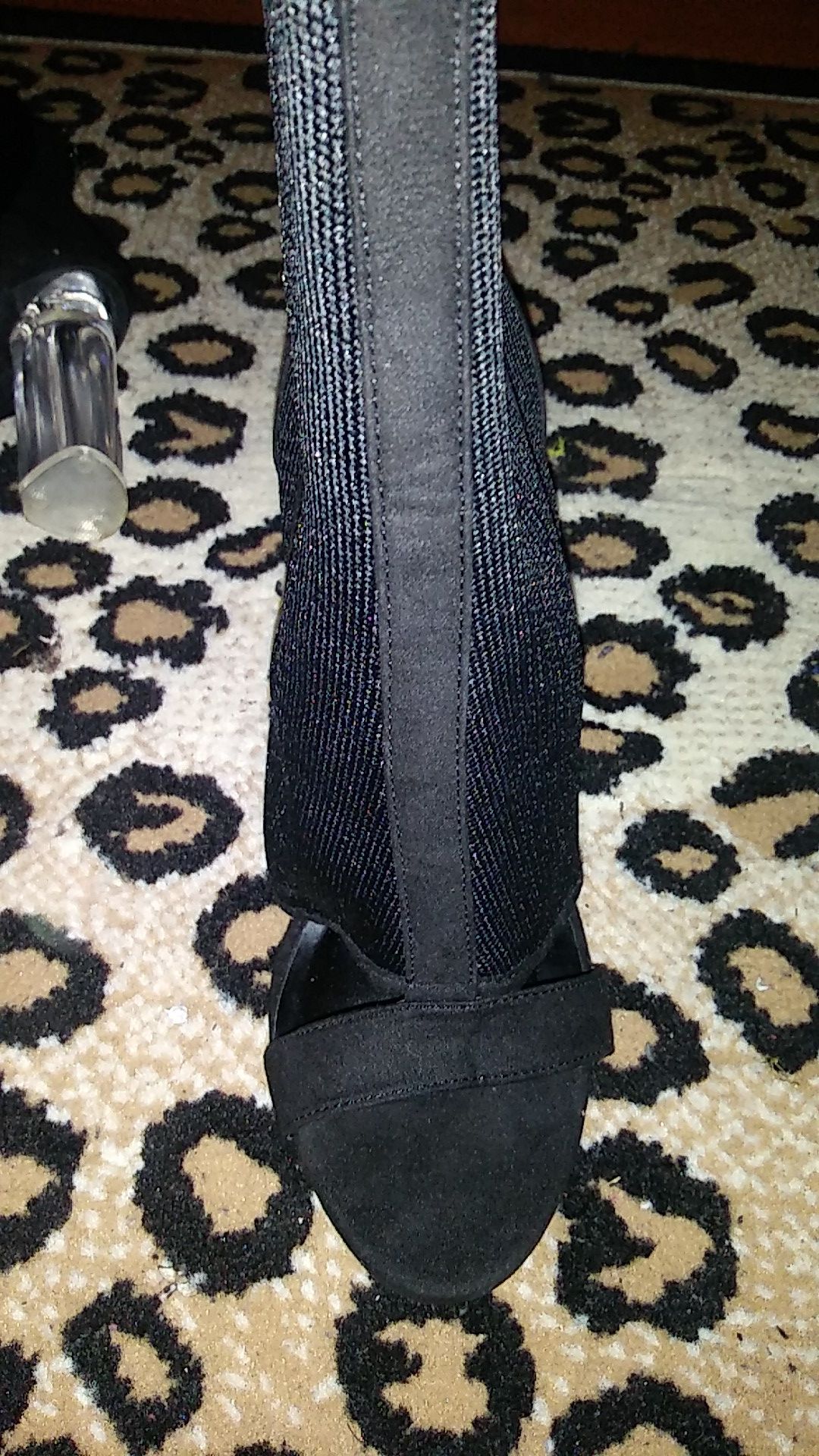 Open toe clear heel