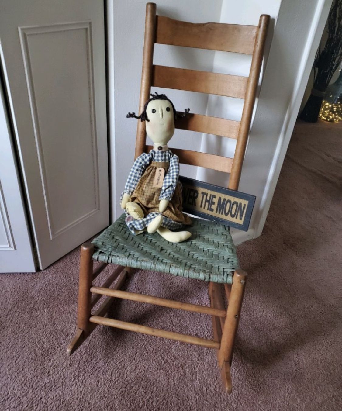 Early American Ladder Back Rocking Chair