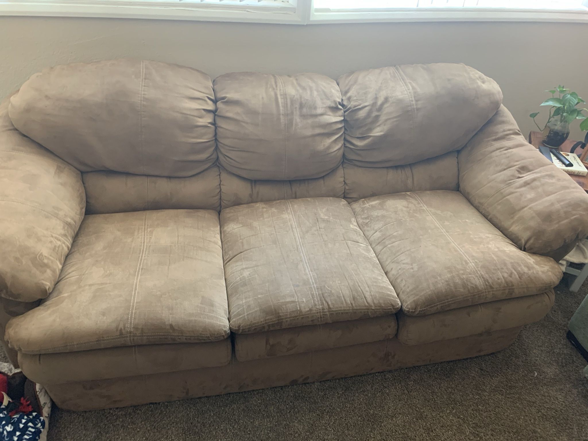 Brown Couch With Oversized Chair