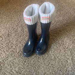 Kids Navy Blue Hunter Rain Boots, Size 3 Thumbnail