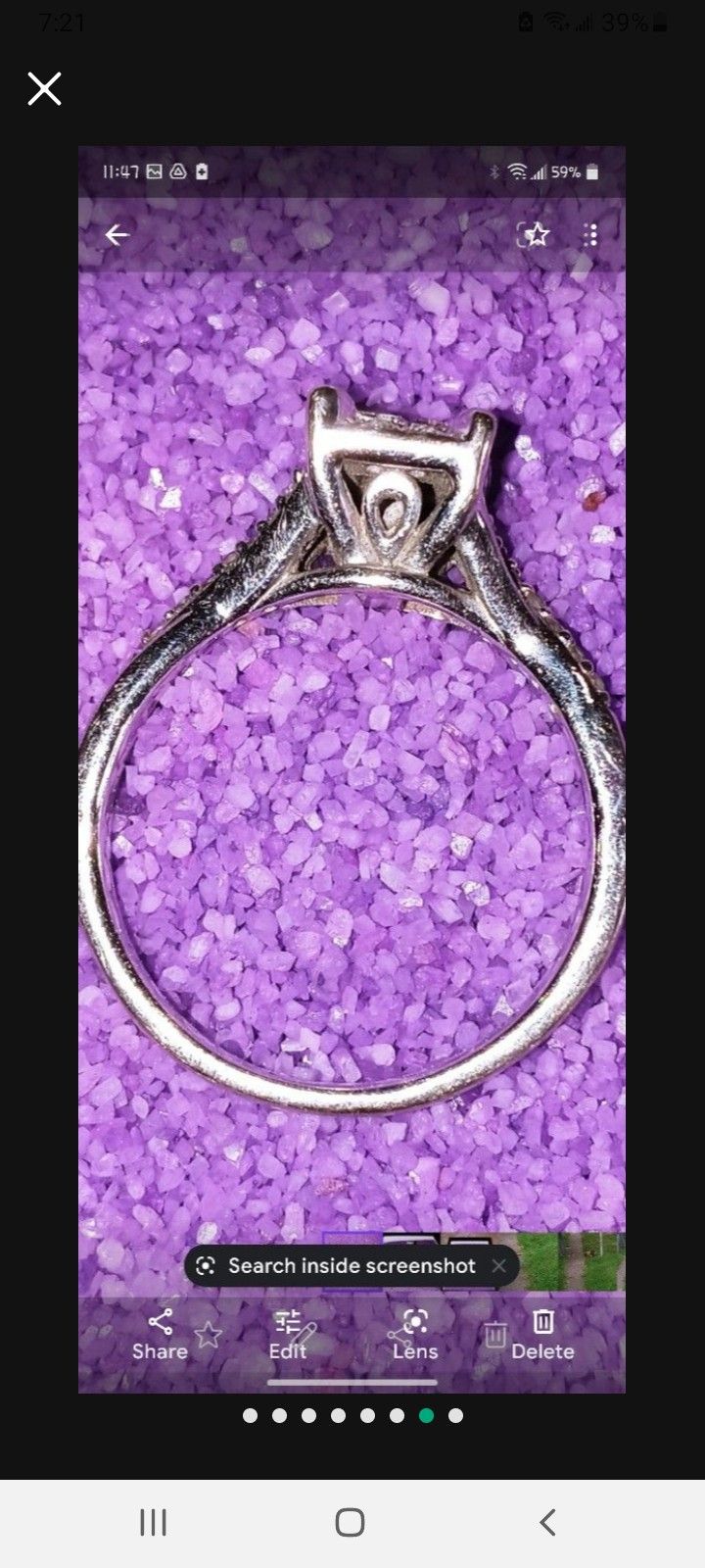 10 Carat White Gold With 1/3 Carat White Diamond Ring Size 6.5