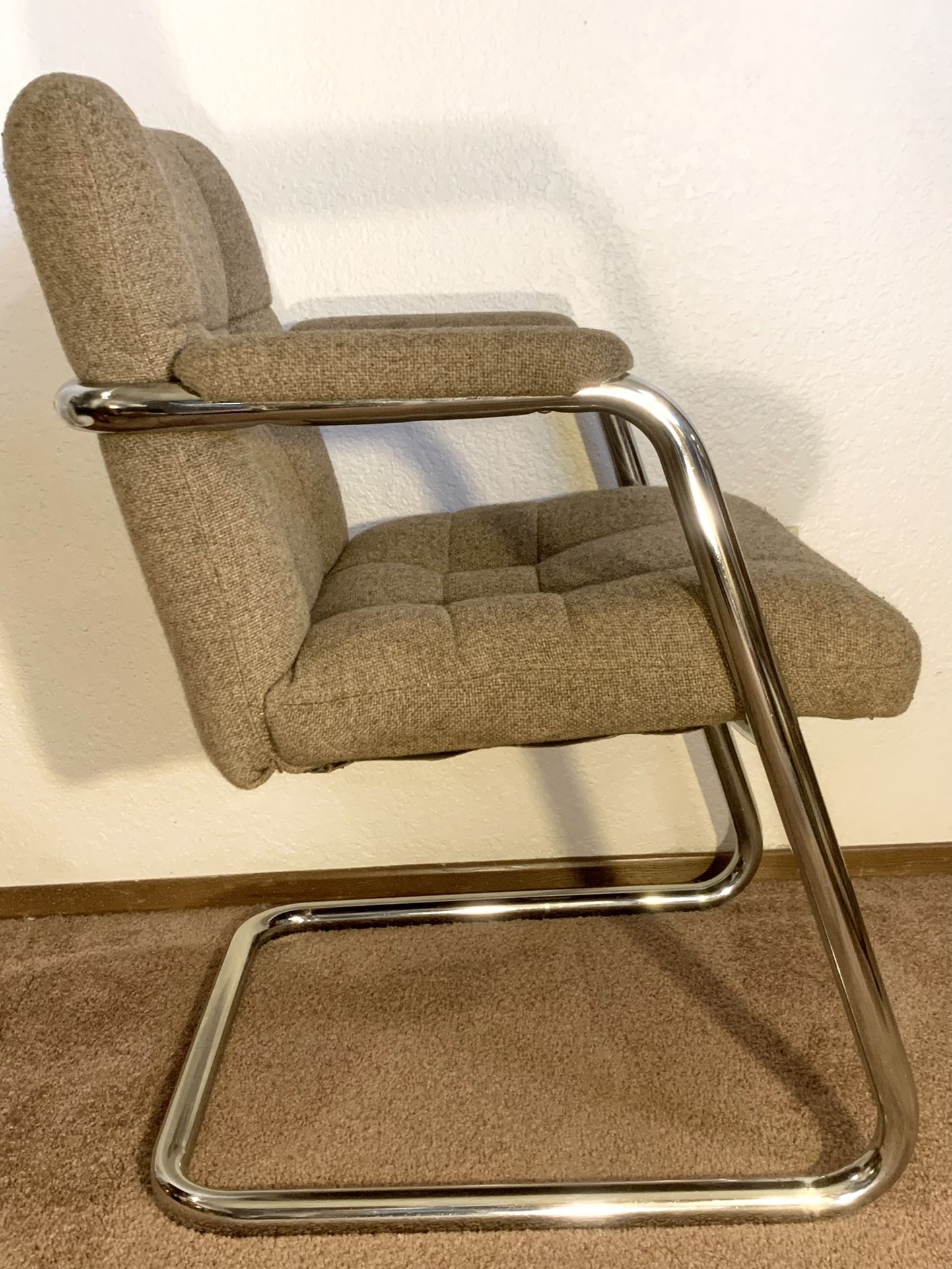 Vintage Milo Baughman Mid Century Modern Cantilevered Chair For ChromeCraft