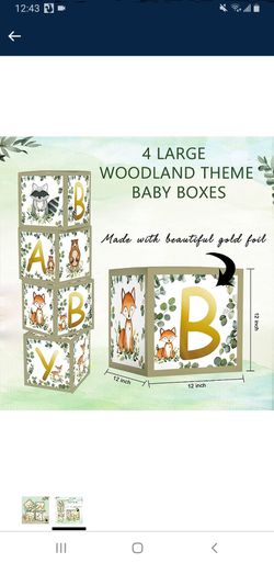 Baby Shower Decorations Boxes For Boy Girl, Sage Green Party Decor Letters, Boho Baby Blocks Decoration Backdrop, Neutral Gender & Reveal Box Centerpi Thumbnail