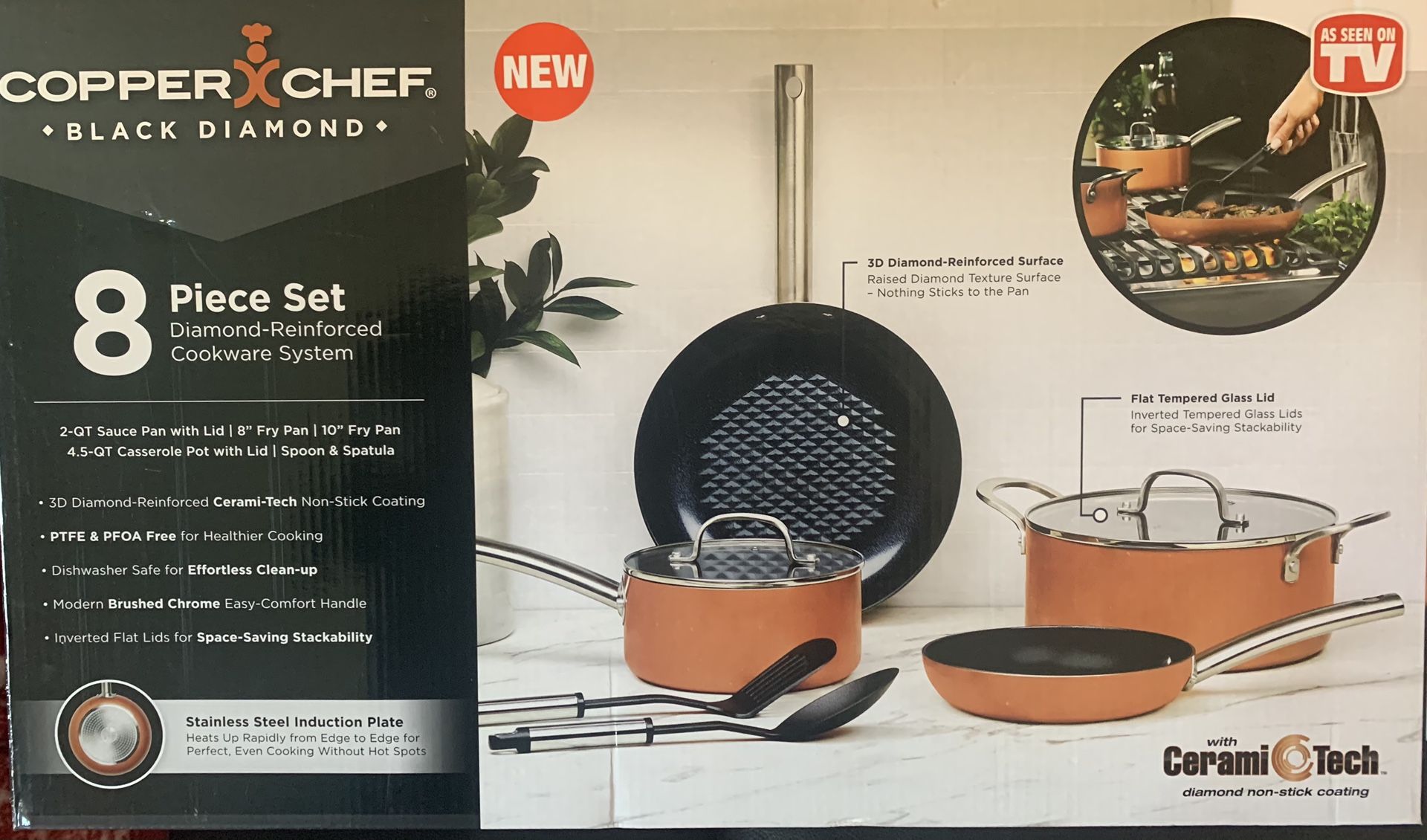 Copper Chef Black Diamond 8pc set