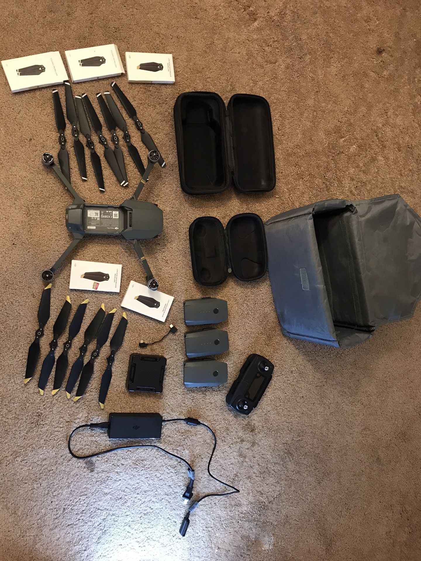 DJI Mavic pro bundle up with 3 extra batteries + more
