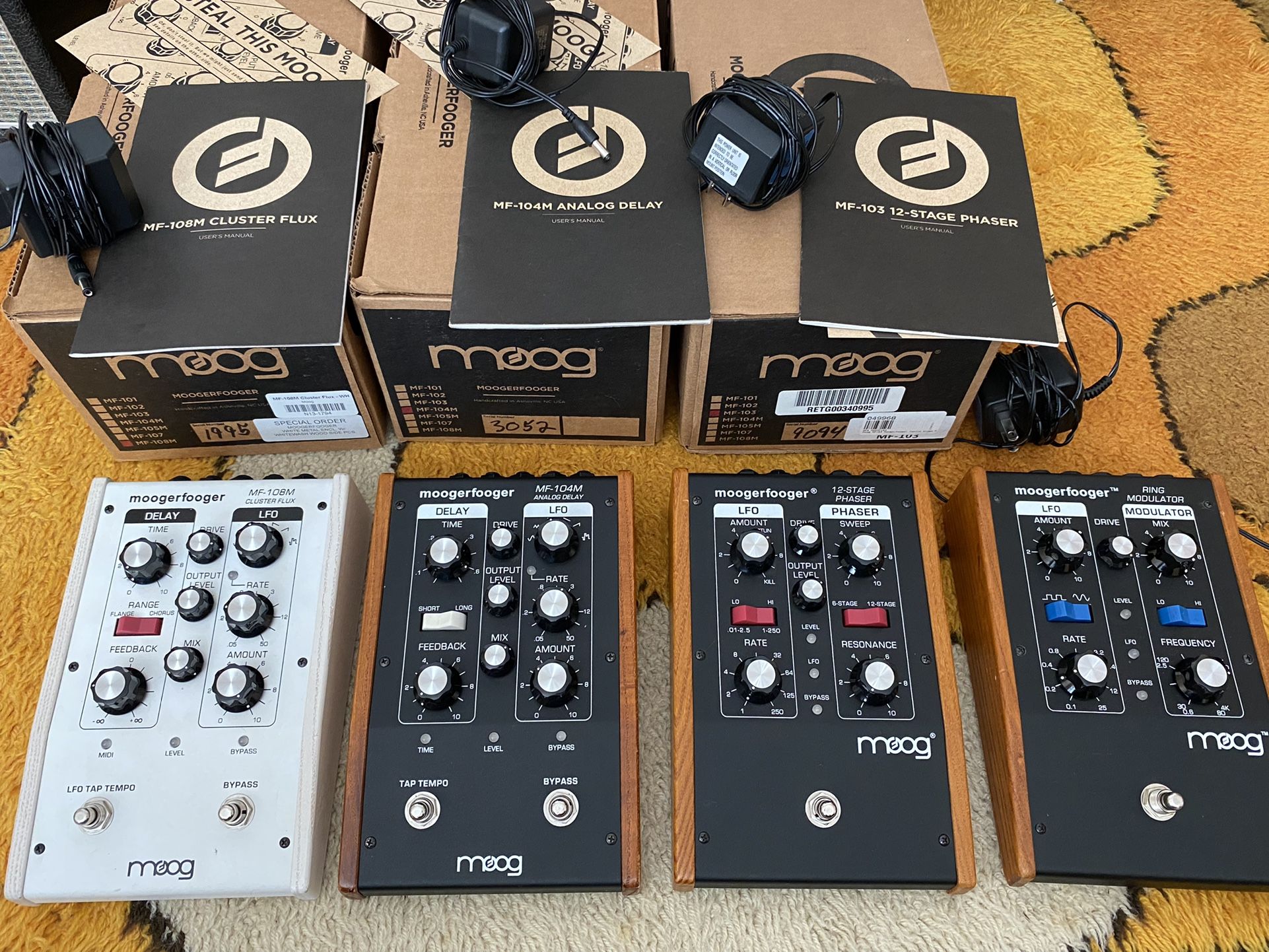 Moog Effects Analog Pedals Delay, Chorus/flange, Phaser, Ring Mod Synth Guitar for Sale in