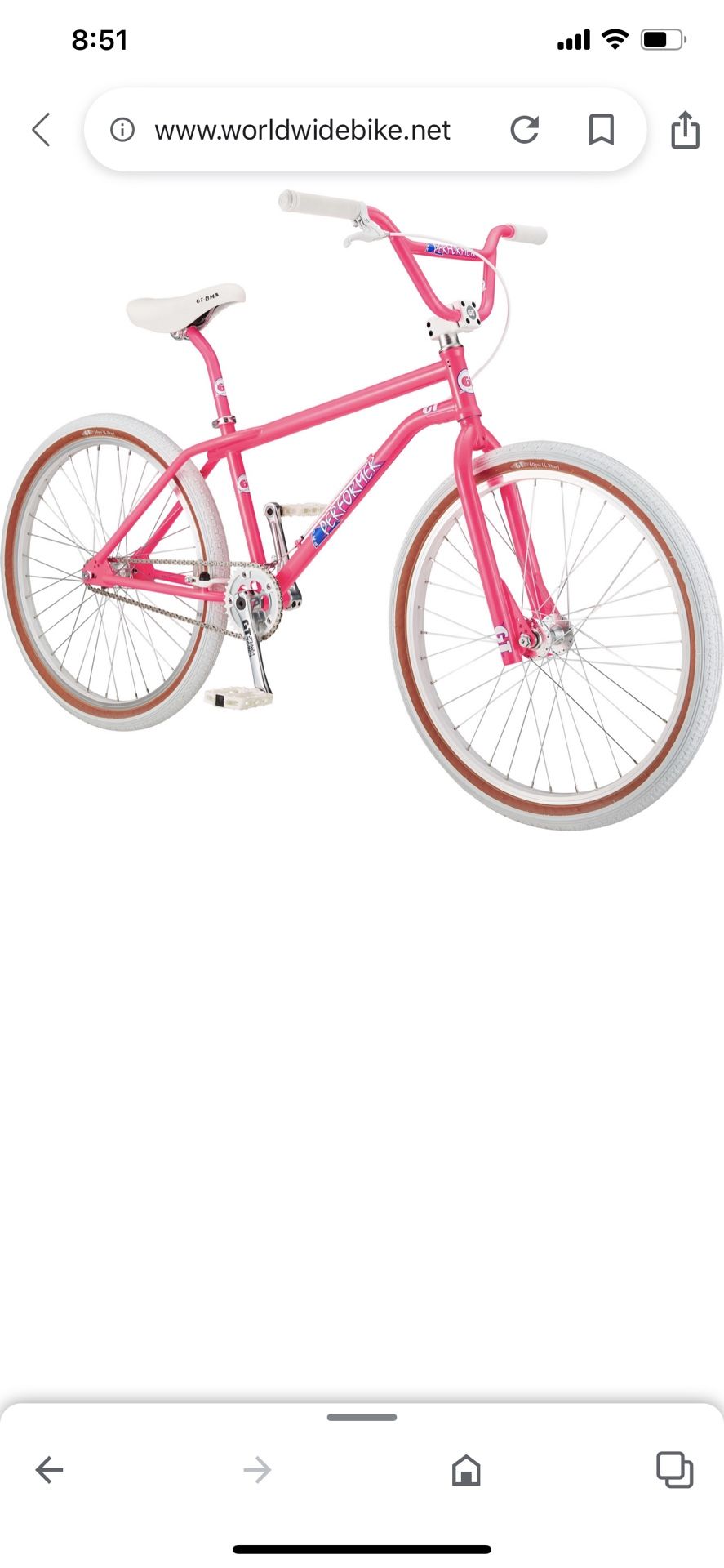 Gt Bmx performer pink
