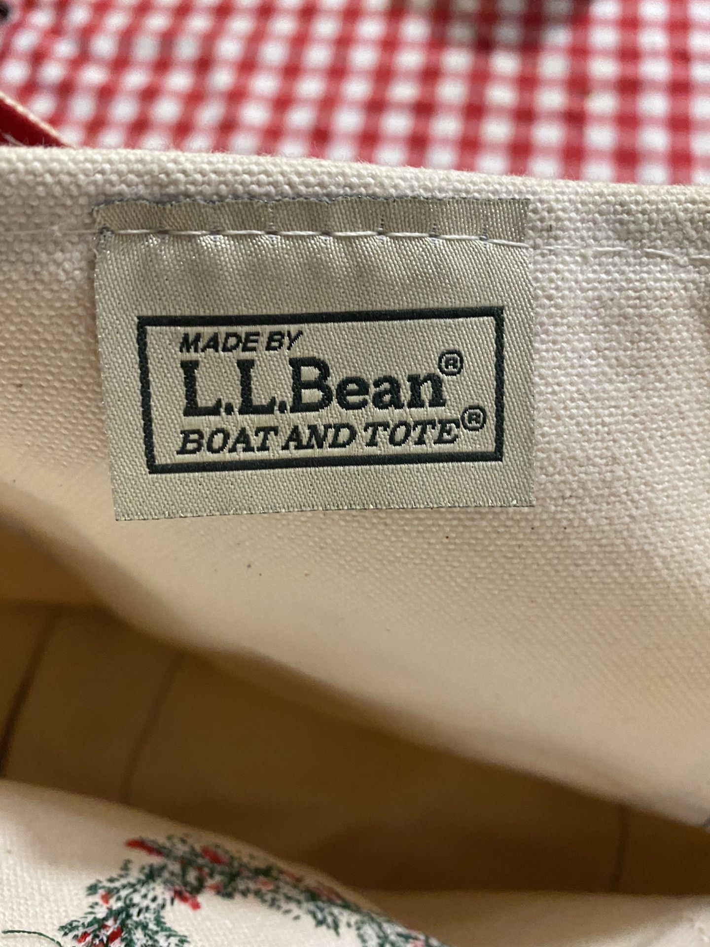 Vintage LL Bean Tote Bag Christmas 