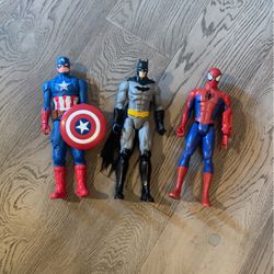 Spider-Man, Batman,  Captain America Action Figures  Thumbnail
