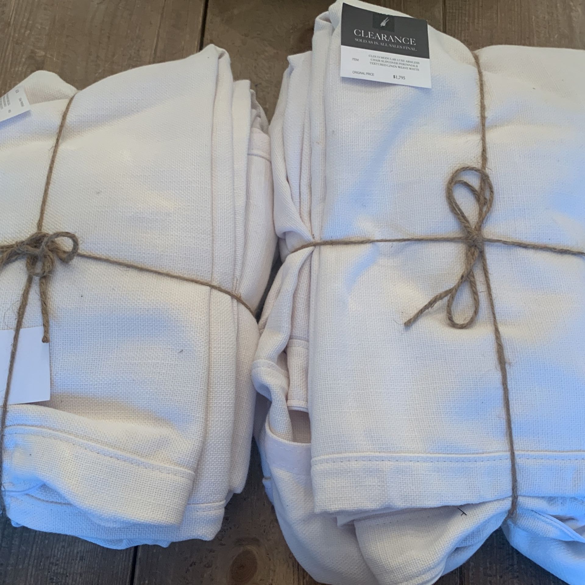 Restoration Hardware Cloud LUXE SLIPCOVERS ONLY (Armless) Perennials White Textured Weave RRP $1795+