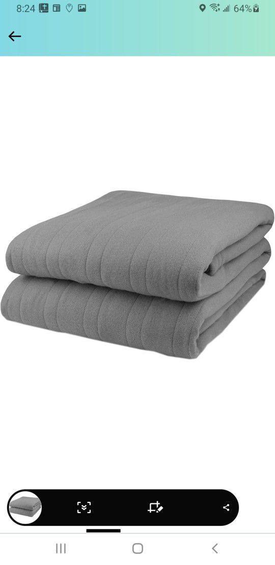 $65.ourprice//online$93.64Biddeford Comfort Knit Fleece Electric Heated Warming Blanket "Full"84"L x 72"W// Gray Washable