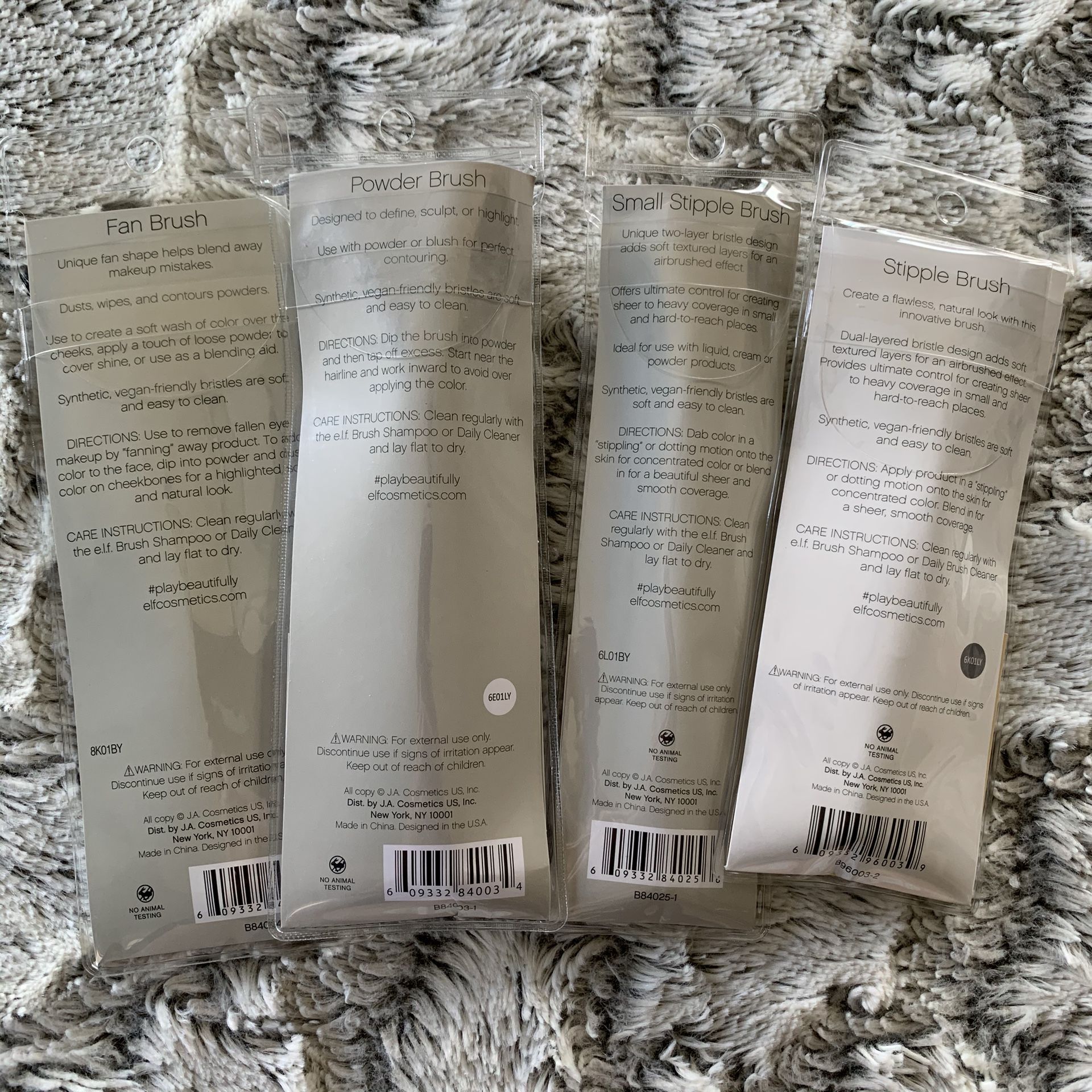 NIB e.l.f. 4pc Makeup Brushes Set A