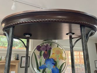 Wood & Metal Oval Display With Glass Shelves  Thumbnail