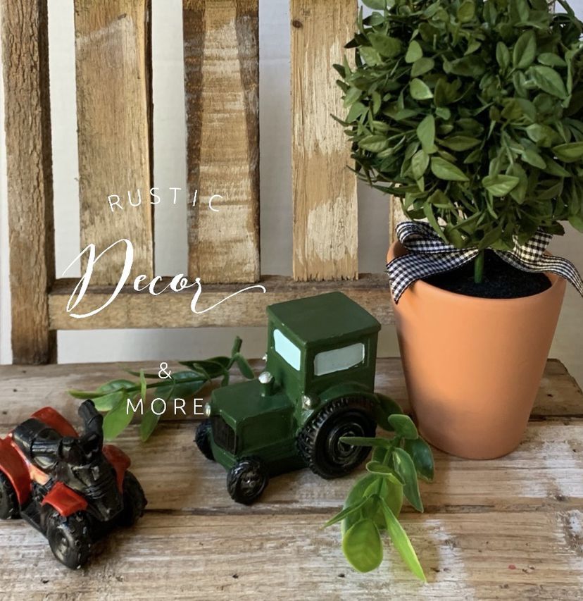 Farmhouse Mini Garden ATV & Tractor Set