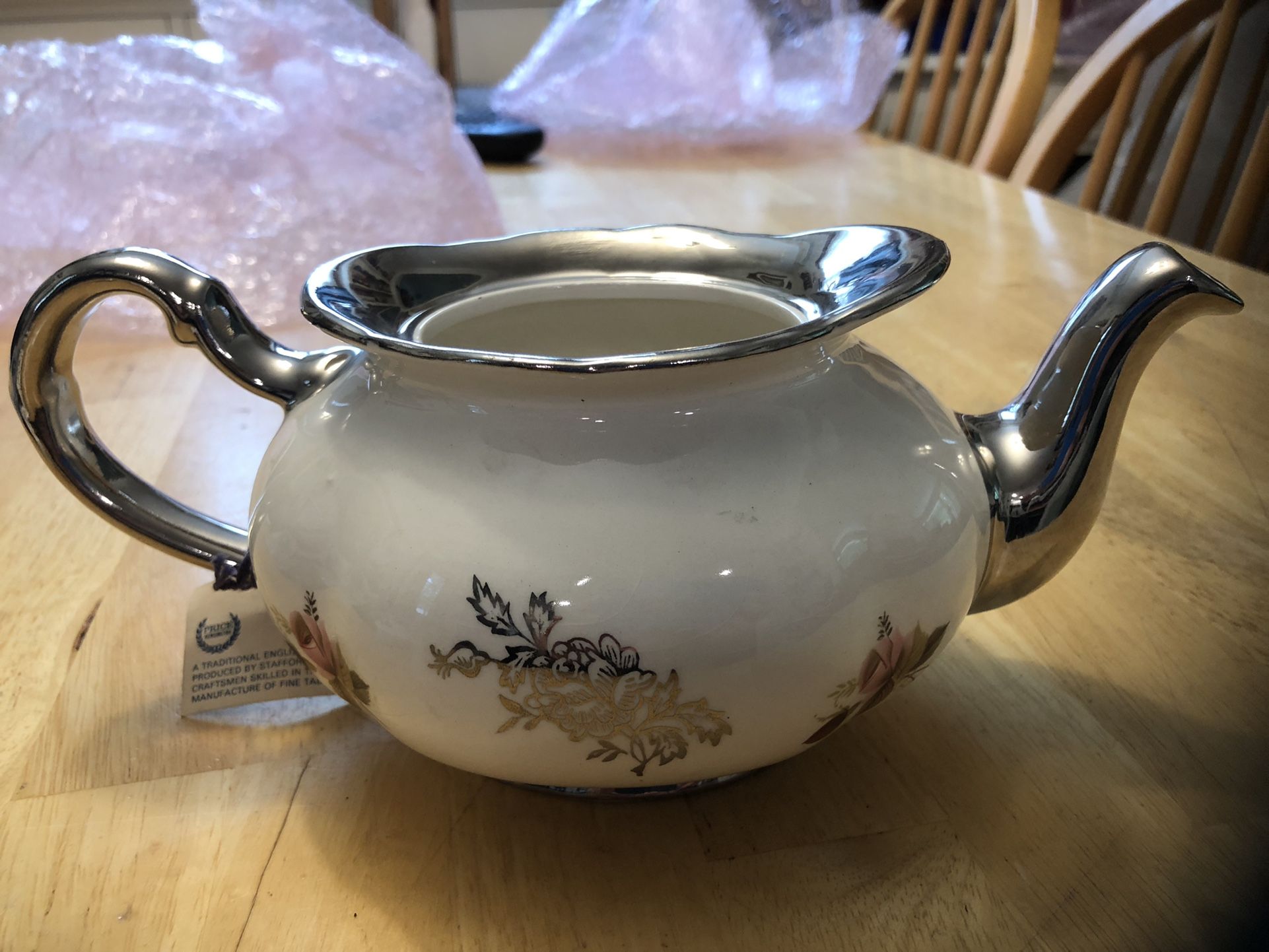 25th Silver Wedding Anniversary Teapot