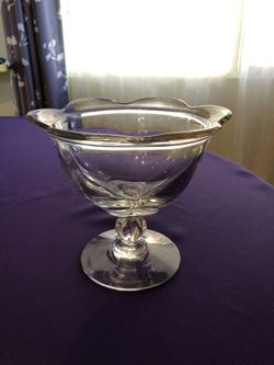 Pedestal Fluted Glass Candy Dish Thumbnail