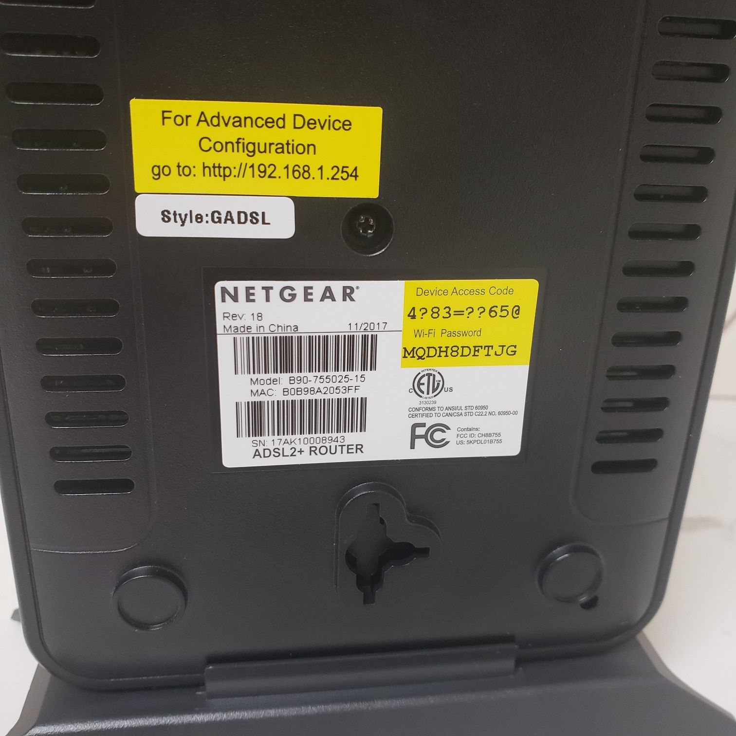 Netgear 7750 DSL Wireless Modem Router Combo