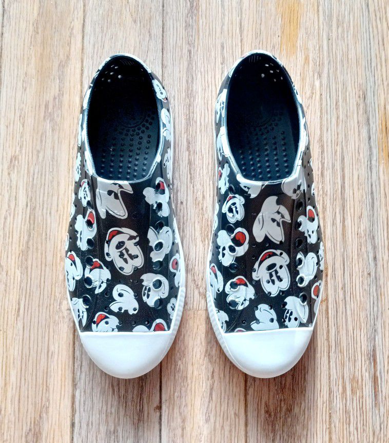 Native Disney Mickey Mouse All Over Print Slip On Slide Women's Shoes 