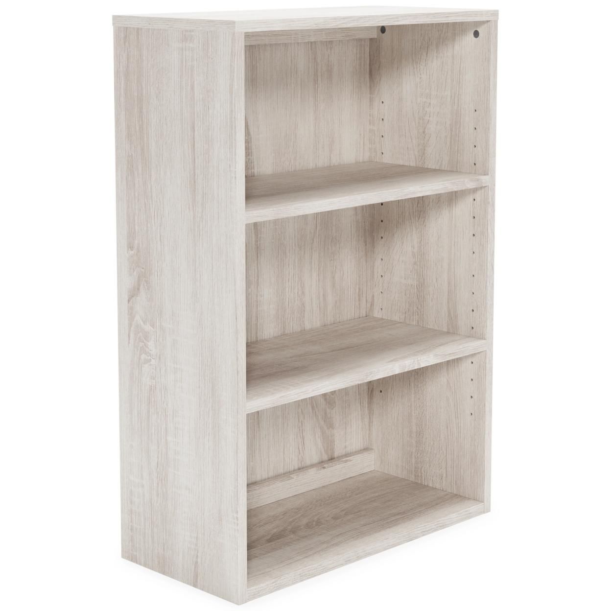 Medium Bookcase with 2 Adjustable Shelves, Antique White, Saltoro Sherpi