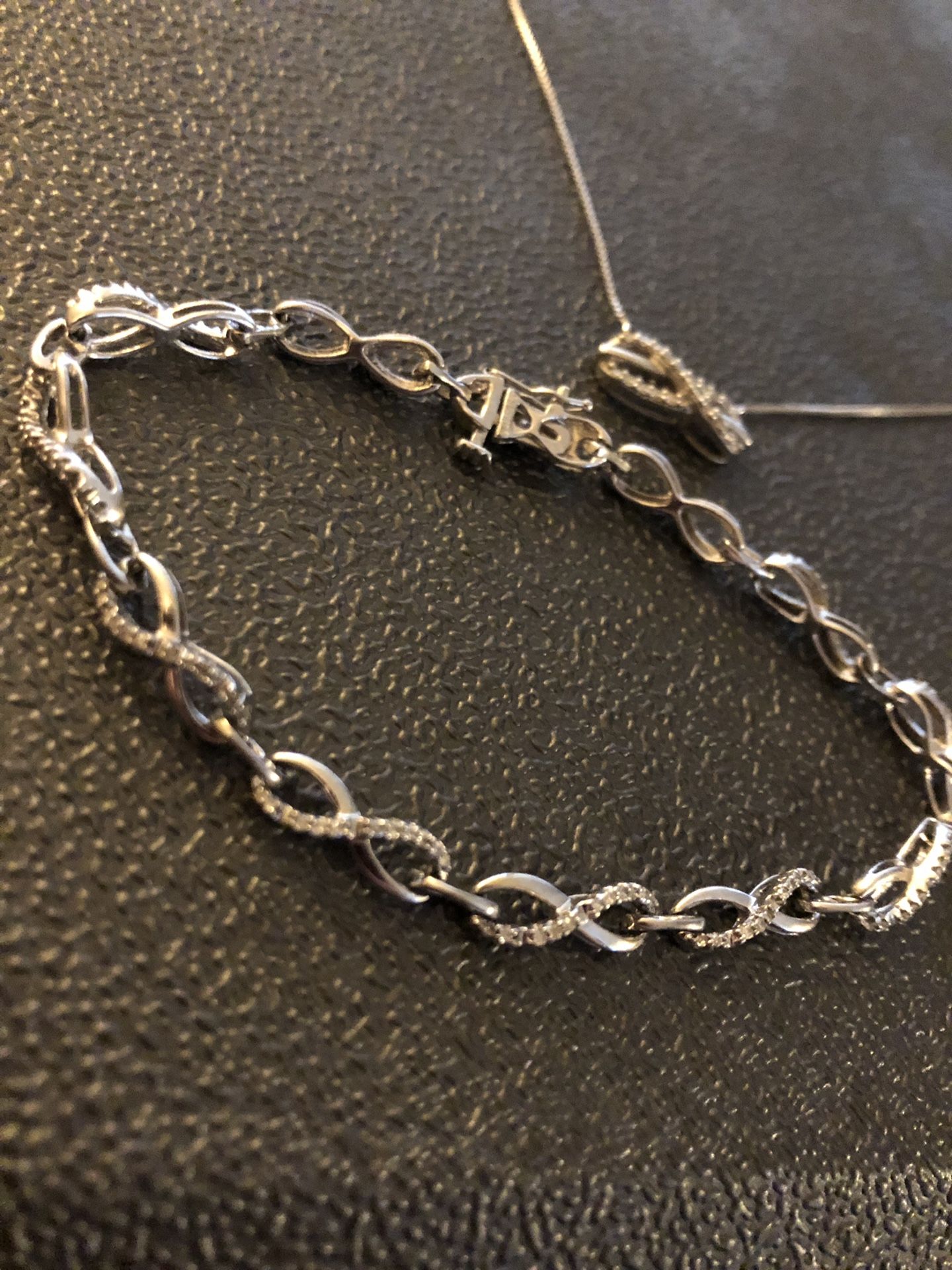 Diamond pendant and bracelet