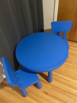 Kids Table And Chairs Set - Blue From IKEA Thumbnail
