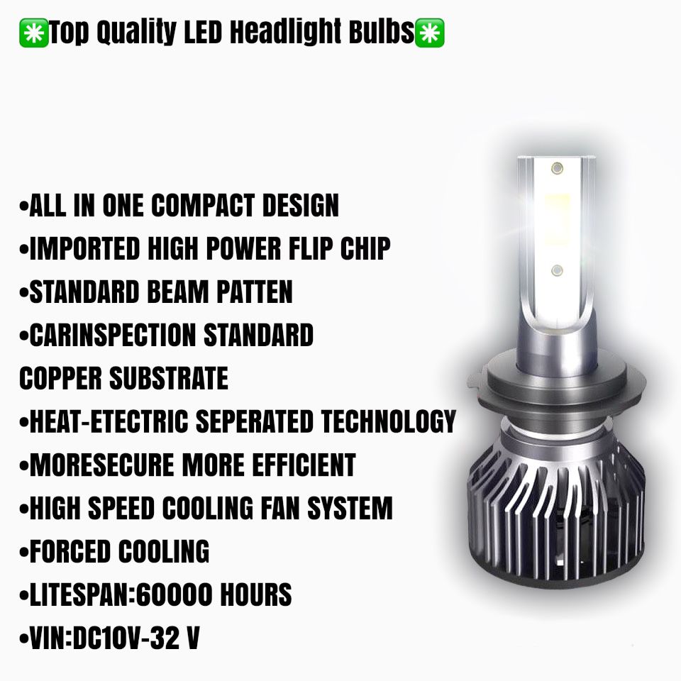 LED Headlight Bulbs 6000k Cold White 5800 LM 