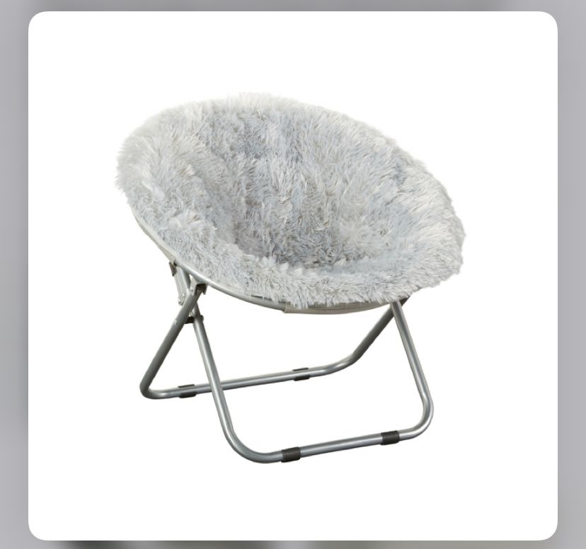 Mainstays Blair Plush Faux-Fur Kids Saucer Chair, 