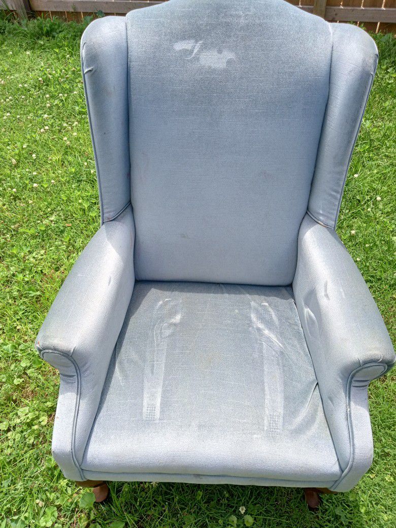 Blue Grey Velvet Chair