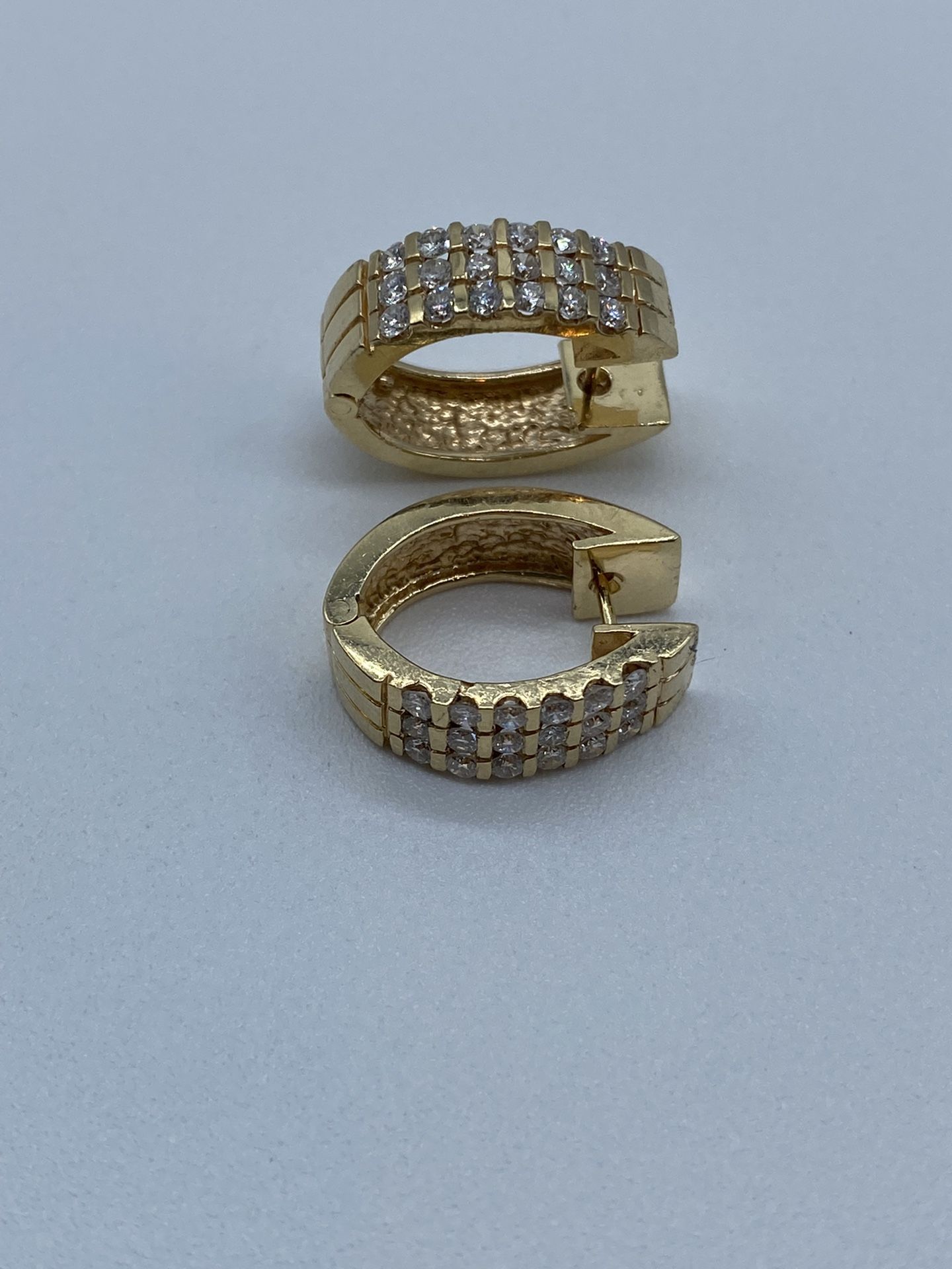 14K Gold And Diamond Earrings
