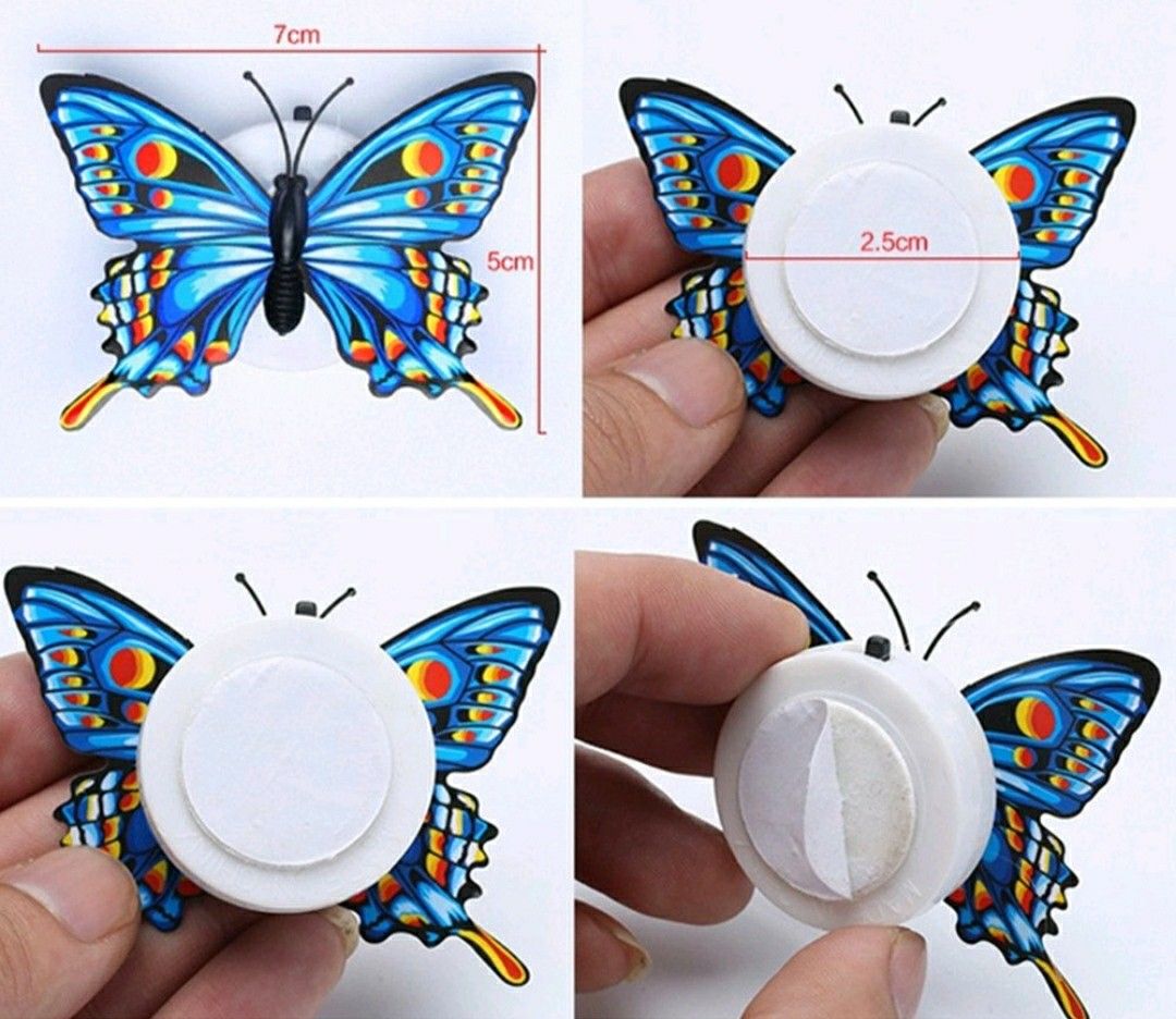 12 packs LED Flashing Lamp Butterflies Night Light Butterfly Decoration
