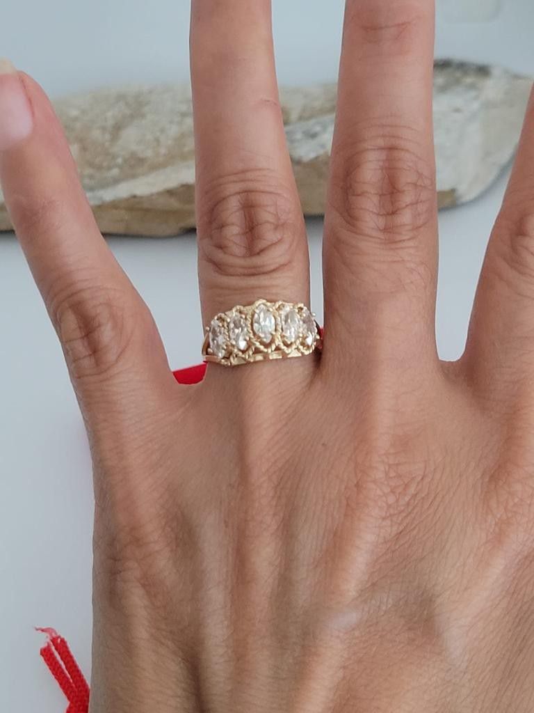 ❤️10k Size 6.75 Gorgeous Solid Yellow Gold & Cubic Zirconia Tiara Design Ring!/Anillo de oro con circonia Cúbica!👌🎁🥰Post Tags: 10k 14k