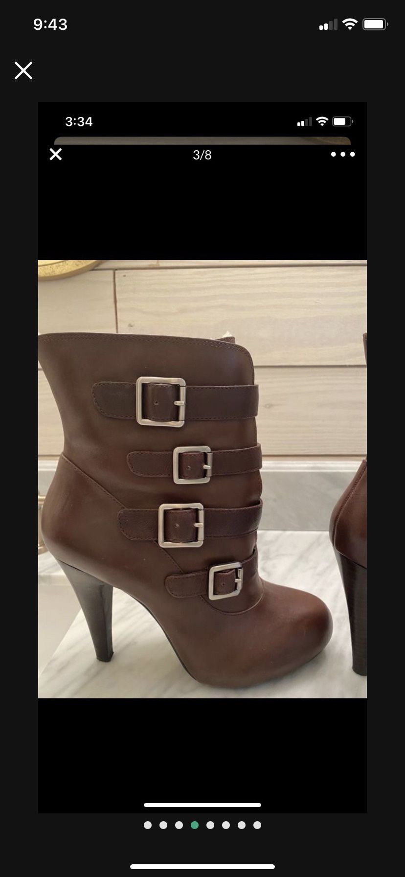 Gianni Bini Leather Boots Size 8 Fabric Fur Lined