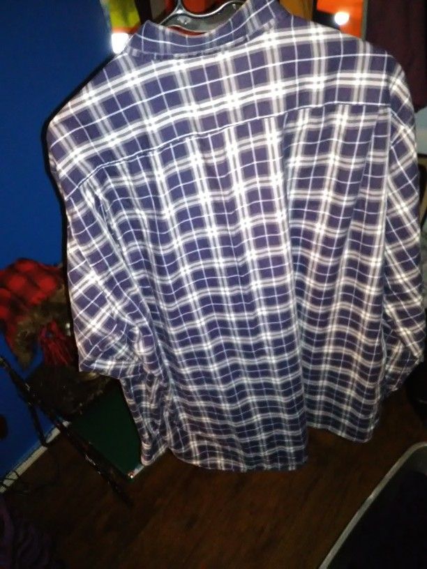 Long Sleeve, Burberry Dress Shirt, Grey, Navy Blue. Xl, Made In London