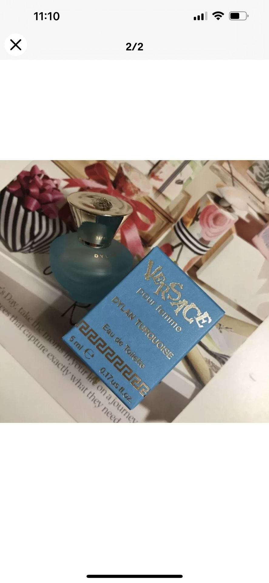 VERSACE pour femme DYLAN TURQUOISE Eau De Toilette EDT Mini Splash .17oz/5ml