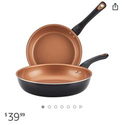 9.25" & 11.25" Copper Ceramic Nonstick Frying Pan Set Thumbnail