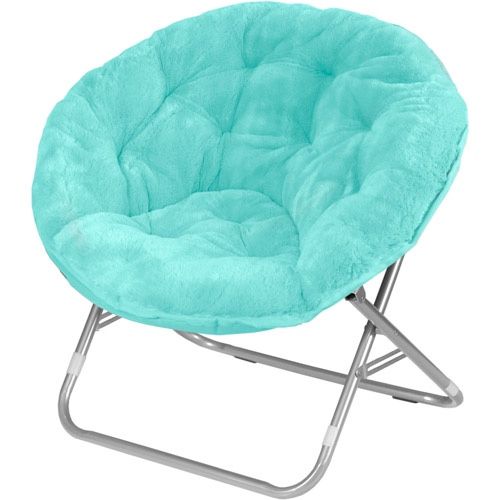 Mainstays Faux Fur Saucer Chair, Purple aqua Black Pink - 28"