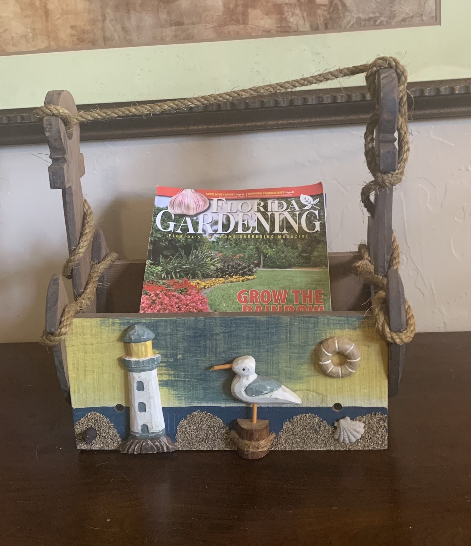 Rustic Nautical Magazine Rack Storage