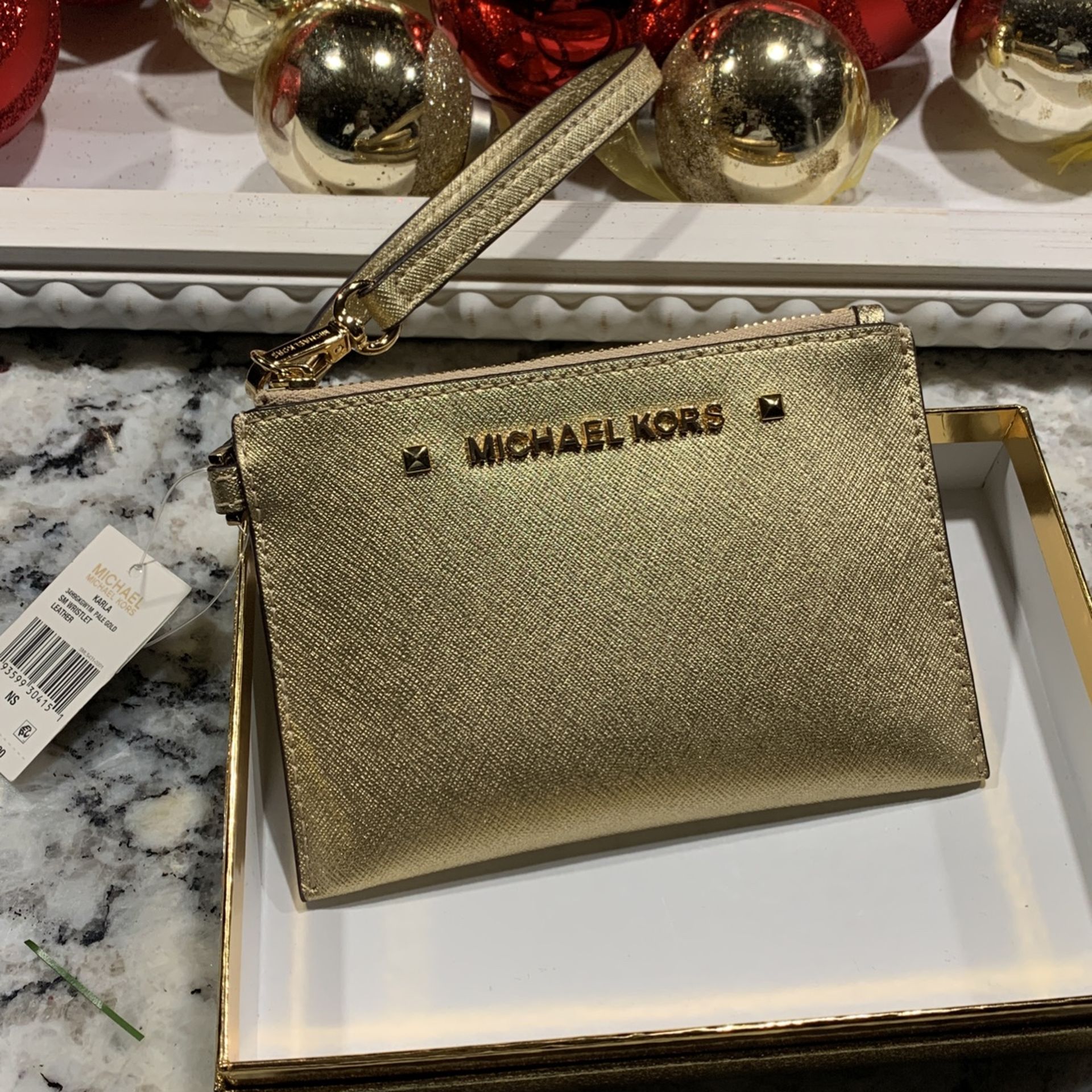 NEW Michael Kors Gold Wristlet