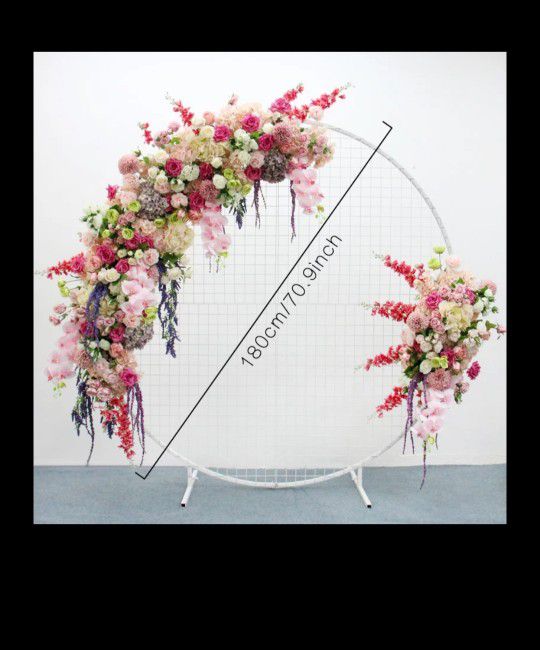 arch decor artificial flower wrought iron wedding props fake flower row wedding background flower wall