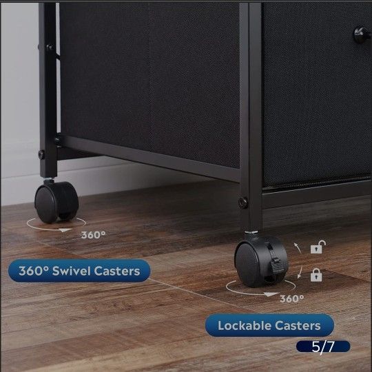 Black 3 Drawer Mobile File Cabinet