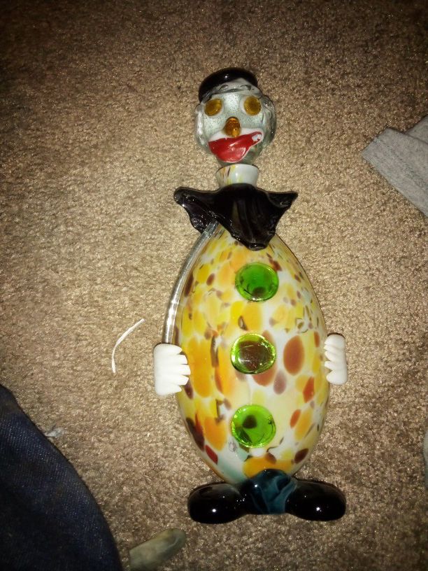 Very Old Antique Glass Clown
