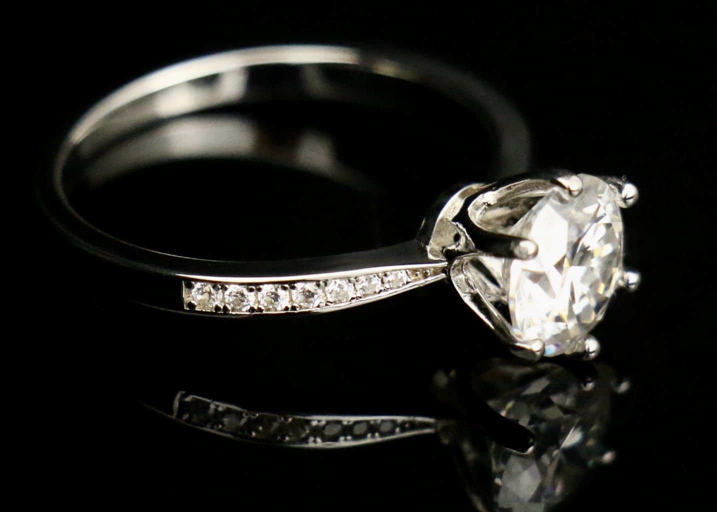 2c Moissanite Silver Engagement Ring