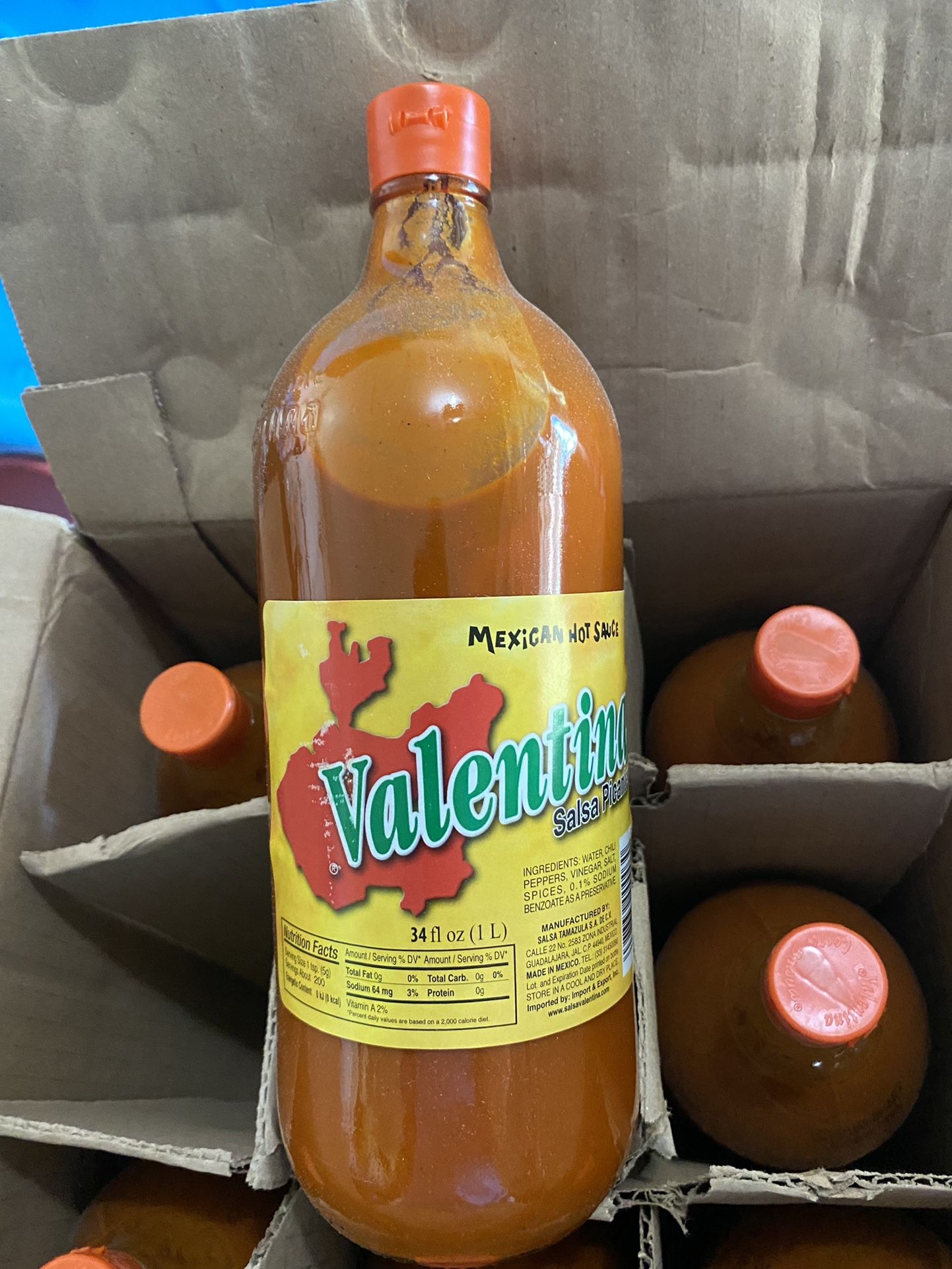 Salsa Valentina 34 Onzas $3 Cada Una