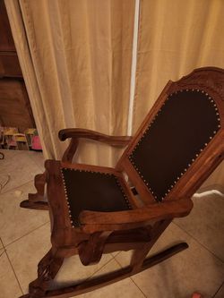 Rocking Chair With Leather Seat Thumbnail